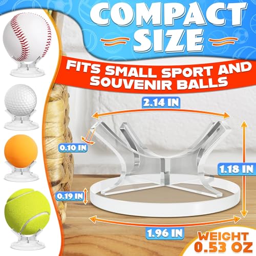 Baseball Holder Stand - Clear Acrylic Small Ball Display