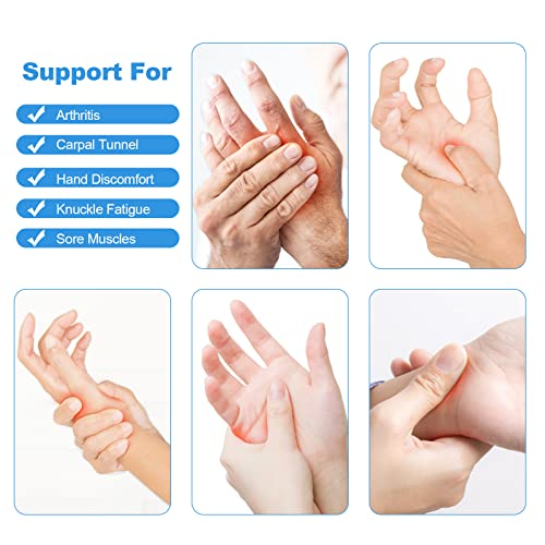 Arthritis Gloves - Fingerless Compression Hand Warmers for Pain Relief - Large