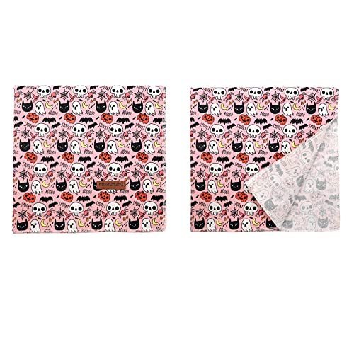 Halloween Pumpkin Dog Bandana - Washable Cotton Puppy Scarf - Large