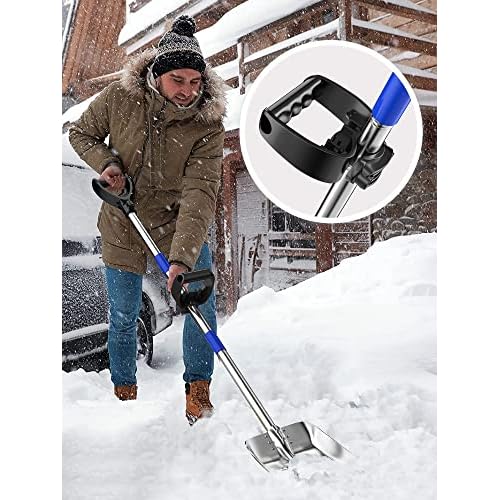 Garden Shovel Handle Attachment, Labor Saving Tool Grip for Back Saver, Work with Garden Shovels, Snow Shovels, Rakes, D Grip Ergonomic Handle Replacement, Black