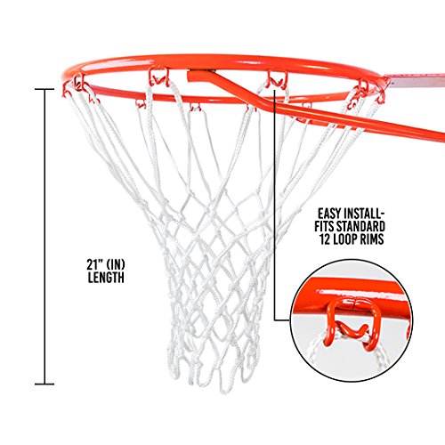 Heavy Duty Basketball Net Replacement - 12 Loop All Weather Hoop Net
