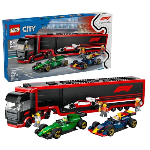 LEGO City F1 Truck with RB20 & AMR24 Cars Building Set - 60445