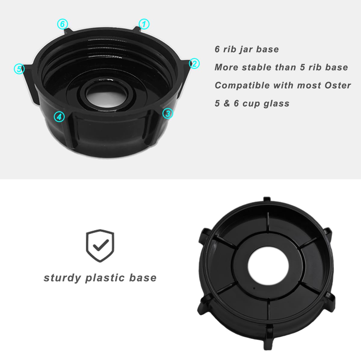 for Oster Blender Replacement Parts Blender Ice Crusher Blade with 2 Jar Base Cap and 4 Rubber O Ring Sealing Ring Gasket