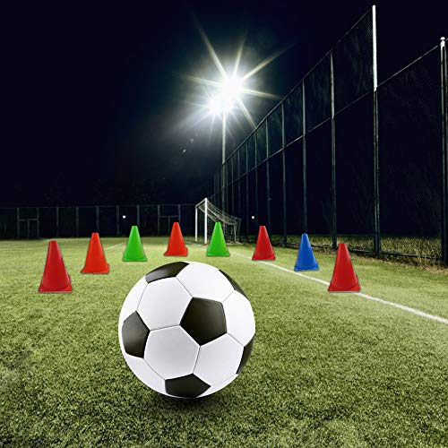 7 Inch Orange Plastic Traffic Cones - 12 Pack Agility Markers for Sports Training