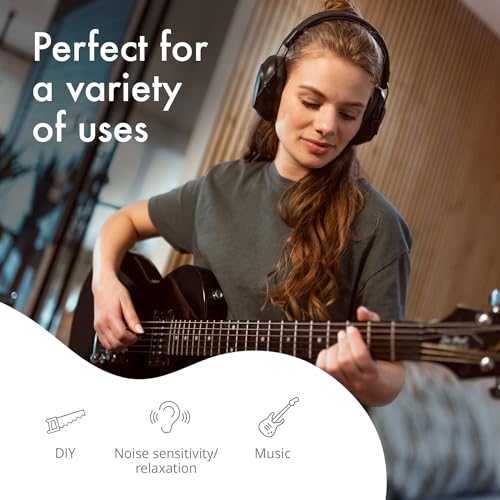 Alpine Defender Adult Earmuffs for Noise Reduction - Premium Noise Protection Headphones for Study, Focus, Work & Sensory Overload - Light-Weight Design - Adjustable Headband - All Day Comfort - 22dB