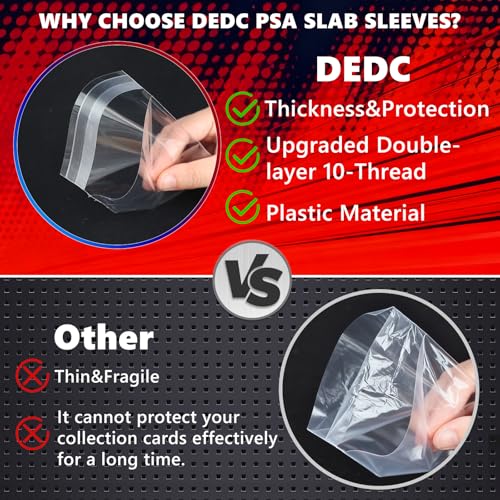 Graded Card Sleeves for PSA Slabs - 100 Pack Reclosable Protective Bags