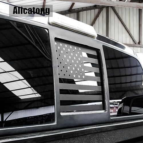 Black American Flag Vinyl Decal for Chevy Silverado & GMC Sierra Rear Window 2019-2025
