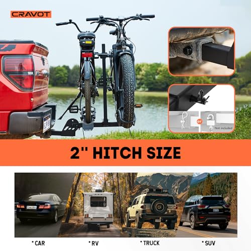 E2 200lbs Capacity EBike Rack with Ramp for 2 Bikes - Foldable