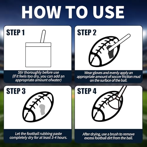 Football Rubbing Mud Kit - 16oz Conditioning Mud with Brush, Towel & Gloves