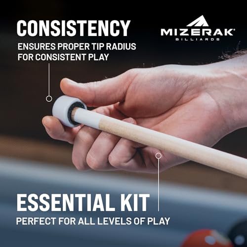Billiard Cue Tip Scuffer and Shaper Tool - Enhance Chalk Retention