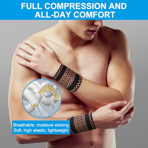 Wrist Brace 2 Pack - Elastic Wrist Support for Joint Pain, M