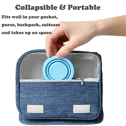 Collapsible Silicone Cup - 6.76oz Portable Folding Mug with Lid