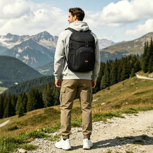 Pritent Black 30 Cans Insulated Backpack Cooler – Leakproof Beach Cooler Bag