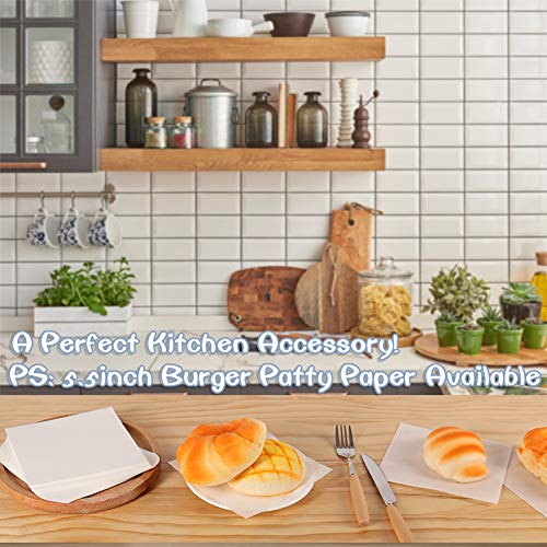 4x4 Inch Parchment Paper Squares - 300pcs Nonstick Burger Patty Paper