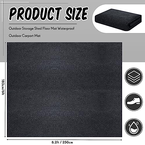 Haull Outdoor Storage Shed Floor Moat Waterproof Outdoor Carport Mat Thickened Soft Patio Furniture Pad Washable with Non Slip Backing, Storage Shed Not Included(6 x 8.2 ft)