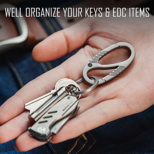 KeyUnity KM08 Titanium Carabiner Clip with Dual Gate Quick Release - Lightweight & Durable