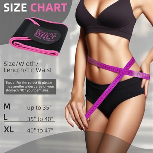 Waist Trainer for Women - Sweat Band, Medium Silver/Pink