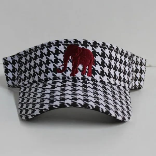 Alabama Crimson Tide Adjustable Visor with Houndstooth Elephant Logo