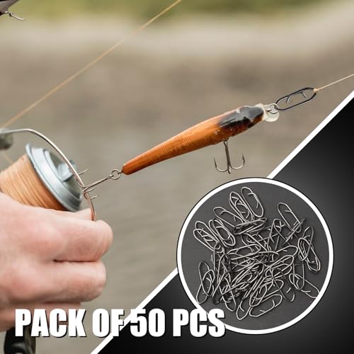 Medium Fishing Speed Clips - 50 Pcs Stainless Steel Quick Change Snaps