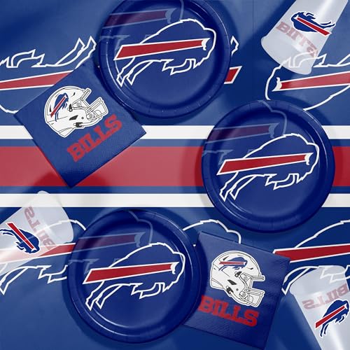 Buffalo Bills Paper Plates - 48 Pack, 9" Round for Tailgating