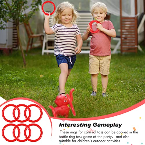 12 Pcs Plastic Bottle Ring Toss Game Set - 2 Inch Carnival Party Props