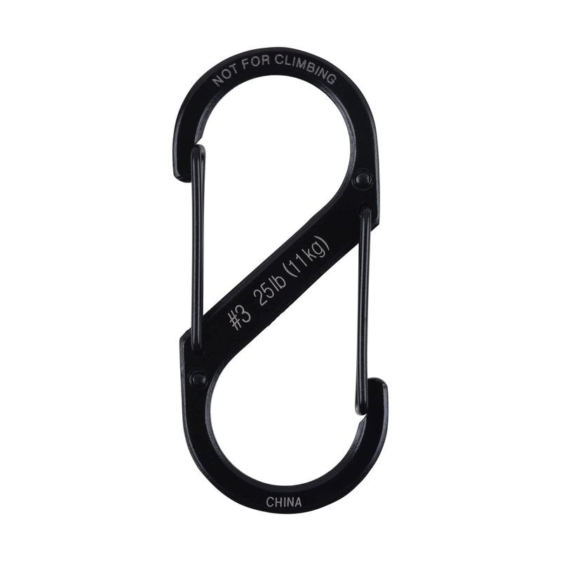 Nite Ize S-Biner Dual Carabiner Stainless Steel, Black, #3-Size, SB3-03-01 (4-Pack)