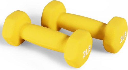 Fitvids Neoprene Dumbbell Hand Weights - Anti-Slip Hex Shape, Colorful Pair with Stand