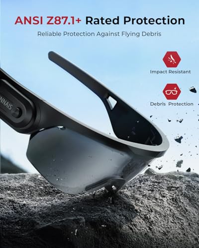 ANSI Z87.1+ Safety Glasses with Detachable Earplugs NRR 32dB