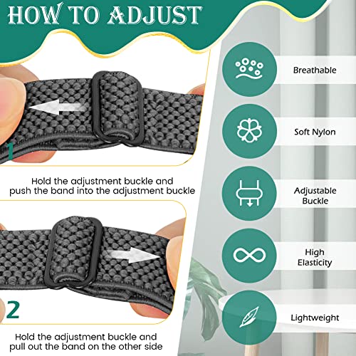 Adjustable Nylon Sport Bands for Fitbit Inspire - Black, Gray & Indigo