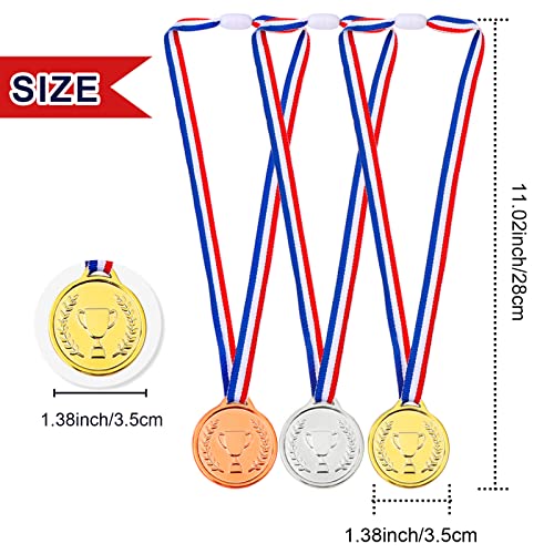 Pllieay 48 Pcs Winner Medals Set Gold Silver Bronze Party Awards Trophy Decorations