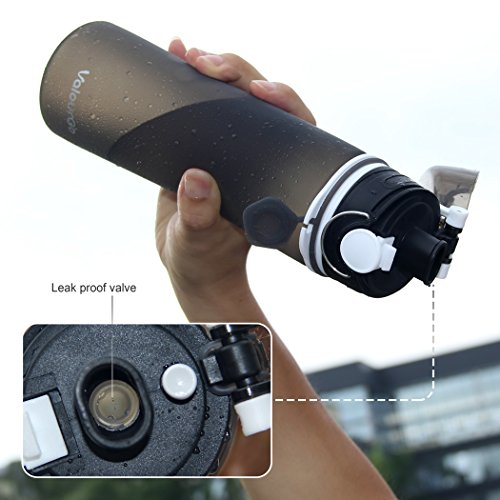 Valourgo Collapsible BPA-Free Water Bottle - Gray, 21 oz, Leakproof Silicone Flask