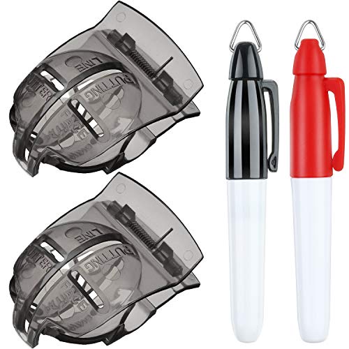Golf Ball Line Marker Tool Set - 2 Pieces with Marker Pen - Black