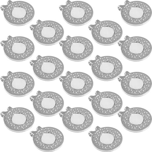Amy Sport Silver Magnet Golf Ball Marker Hat Clip 20 Pack - Bulk Golf Accessories