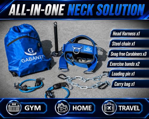 Neck Trainer Harness with Resistance Bands & Weight Lifting Kit