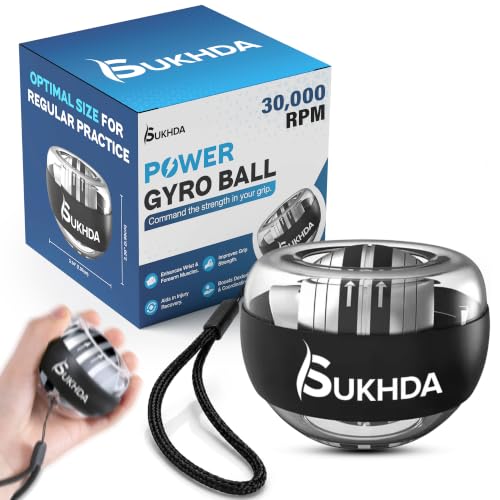 Gyro Exercise Ball Wrist Trainer - Adjustable 15-77 lbs Torque