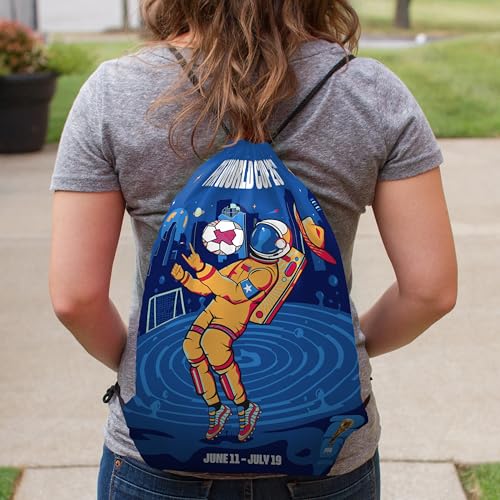 FIFA World Cup 2026 Drawstring Backsack - Lightweight Backpack with Zippered Pocket - Houston