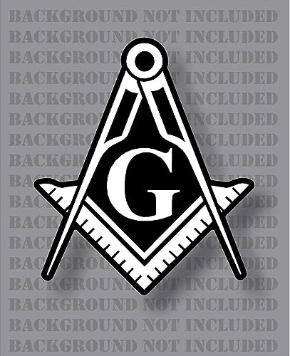 Masonic Square and Compass Vinyl Decal Sticker - 2 Pack, 3"