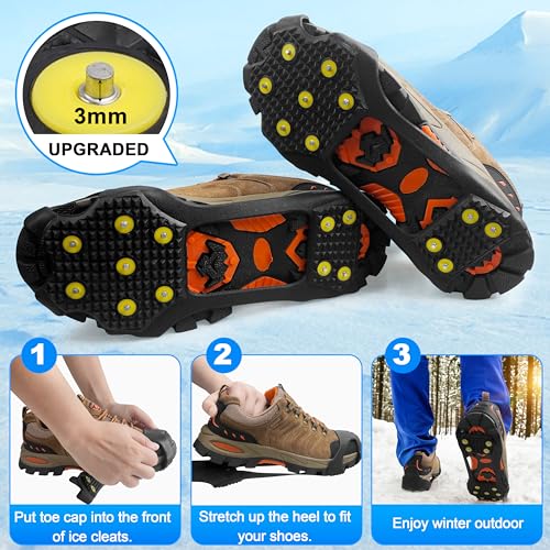 Ice Snow Cleats for Shoes and Boots - Medium (5.5-8.5 Men/7-10 Women)