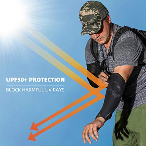 UV Protection Arm Sleeves for Men & Women - Large White
