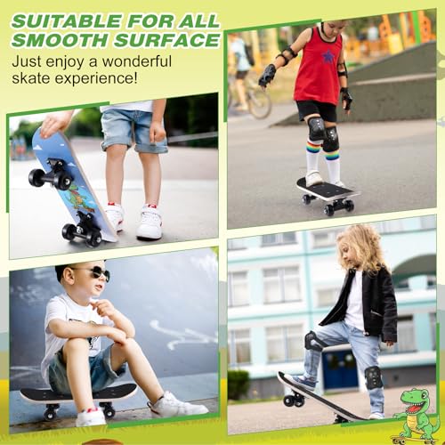 Kids Skateboard Set with Protective Gear - Tyrannosaurus Design
