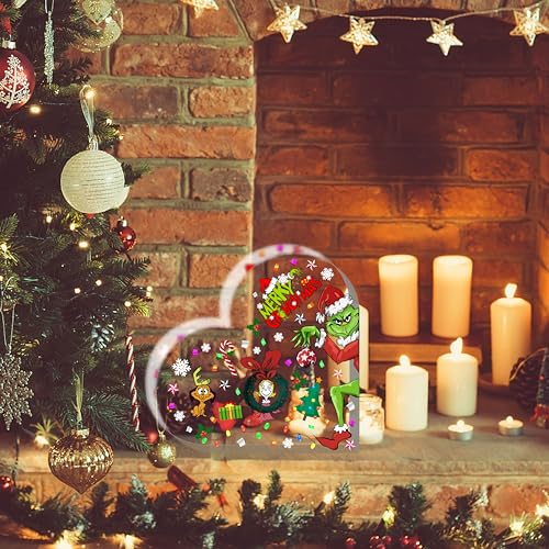 Heart-Shaped Acrylic Christmas Table Decor - Holiday Accent Piece