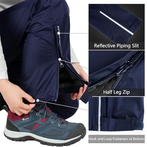 33,000ft Women's Rain Pants Medium Blue Lightweight Waterproof Overpants