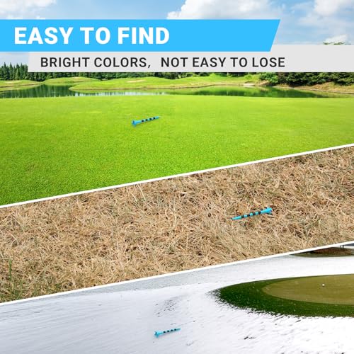 Durable Plastic Golf Tees - Blue, 50 Pack (3-1/4") for Reduced Friction