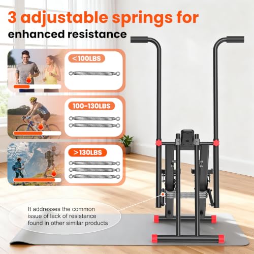 Stair Stepper Machine for Home Exercise - Adjustable Resistance, Black