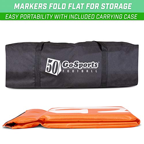 Football Field Yard Markers Set - 11 High Visibility Weighted Markers