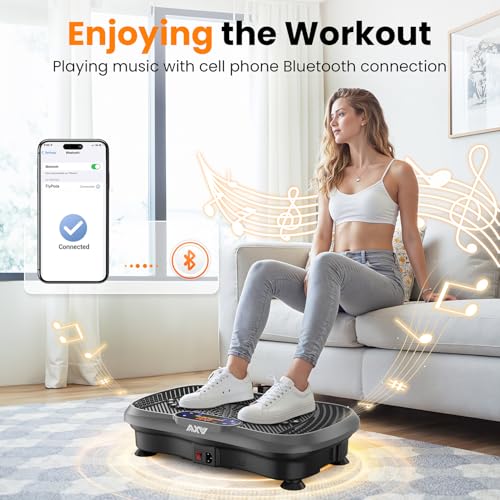 Vibration Plate Fitness Machine - 200W Bluetooth Shake Plate - Gray