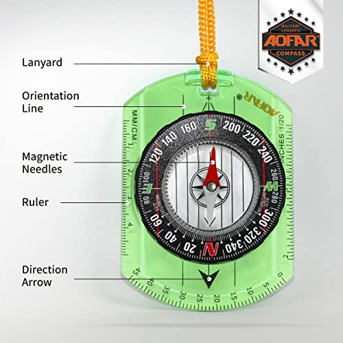 Lightweight Orienteering Compass for Hiking and Navigation