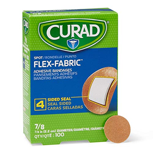 Flex Fabric Spot Adhesive Bandages - 7/8 Inch Diameter, 100 Count Box