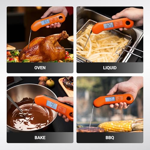 ThermoMaven Orange & Gray Digital Meat Thermometer - Fast 0.5 Sec Readings, NIST Certified, Waterproof