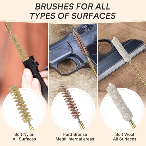 9mm Pistol Cleaning Kit - 7 in 1 Gun Cleaning Kit with Rod